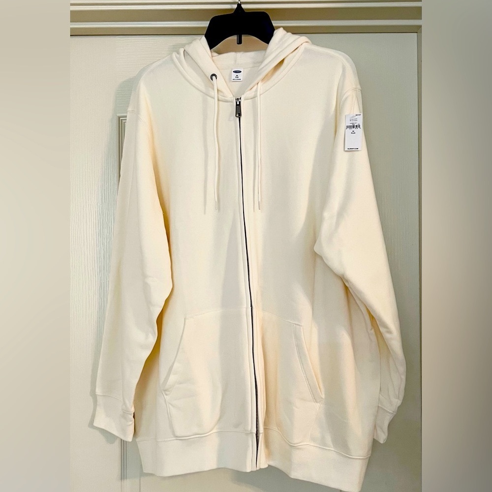 NWT Old Navy Relaxed Fit Hoodie Cream Color Plus Size 3X (US 22-24)